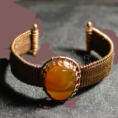 Brazilian Agate Copper Weave Cuff, by Denise Silberman's Copper Creations