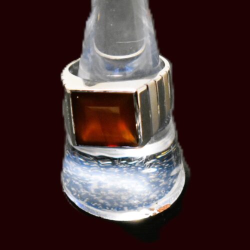 Square Cut Carnelian Ring