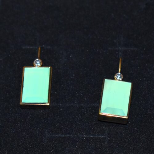 Faceted Gem Chrysoprase Earrings