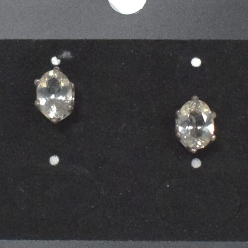 Oval Sun Stone Earrings, 1.25 Carat