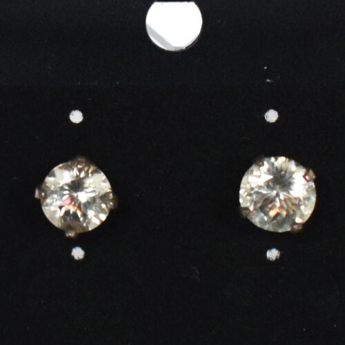 Round Sun Stone Earrings, 2.97 Carat