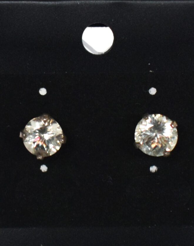 Round Sun Stone Earrings, 2.97 Carat