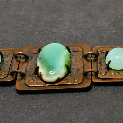 Copper Bracelet by Denise Silberman - with Chrysoprase and Aventurine