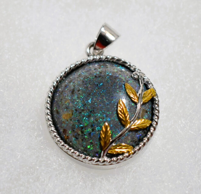 Treated Andamooka Opal Pendant