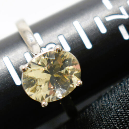 Sunstone Solitaire Silver Ring