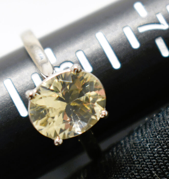 Sunstone Solitaire Silver Ring
