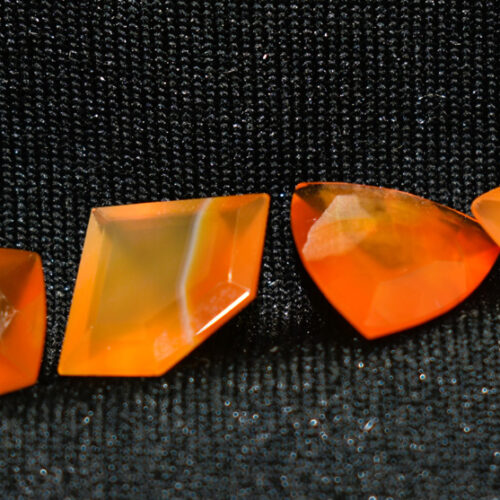Four Faceted Brazilian Carnelian Agates