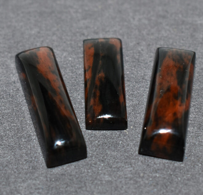 Three Mahogany Obsidian Cabochons