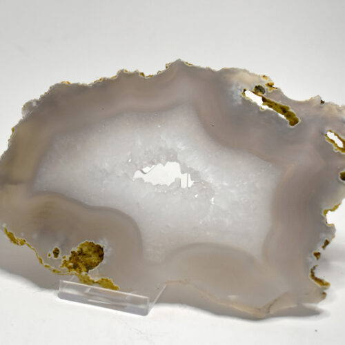 Chalcedony Slab with Sugar Quartz Crystals