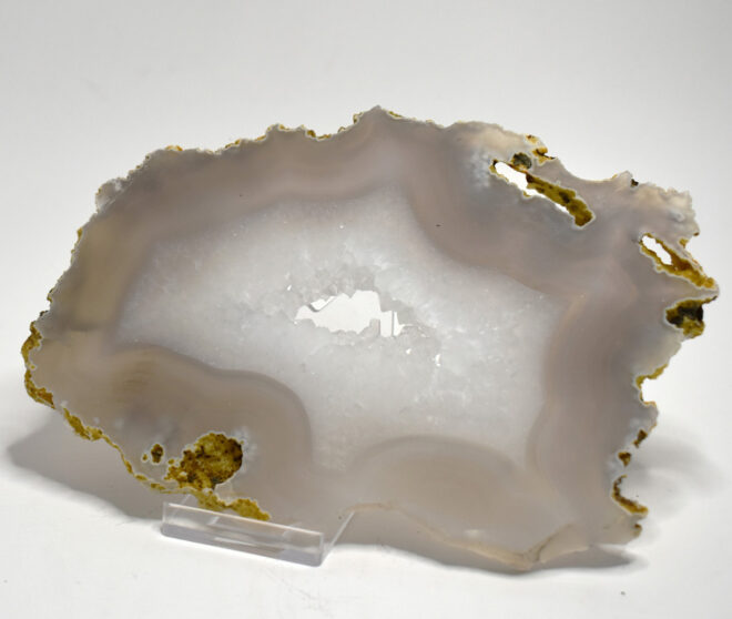 Chalcedony Slab with Sugar Quartz Crystals