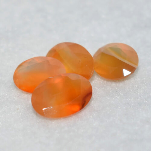 Four Faceted Oval Carnelians