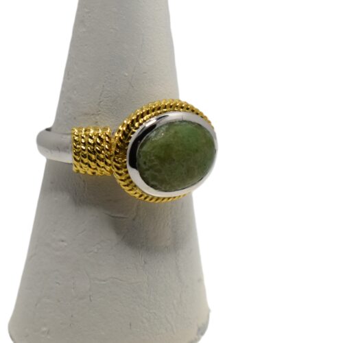 Silver and BC Nephrite Jade Ring