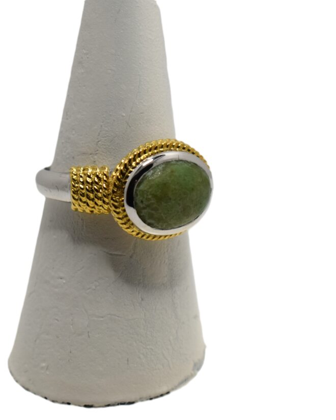 Silver and BC Nephrite Jade Ring