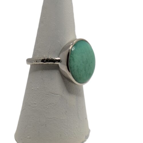 Silver and Chrysoprase Ring