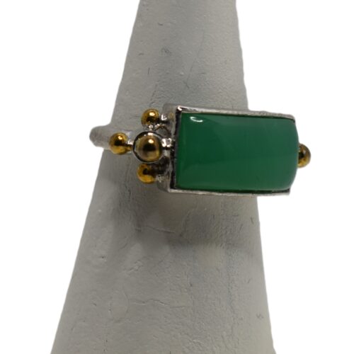 Gem Chrysoprase and Silver Ring