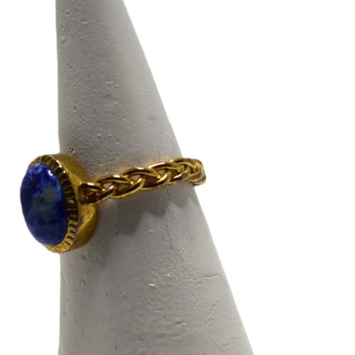 Lapis Lazuli and Gold Clad Silver Ring