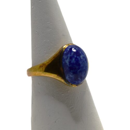 Lapis Lazuli Gold Clad Silver Ring