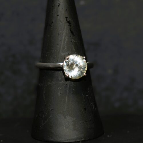 Sunstone Solitaire Silver Ring