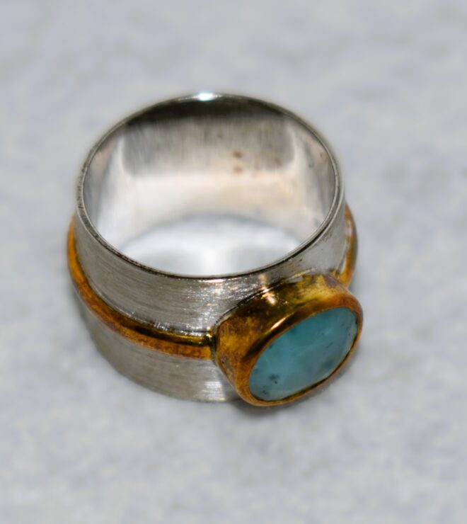 Wide Band Peruvian Opal Ring